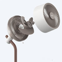 Ventilateur de circulation d'air électrique silencieux en plastique pour la maison avec télécommande, tête oscillante automatique à 360° pour usage domestique, extérieur et hôtelier