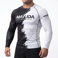 T-shirt de compression à manches longues pour homme, séchage rapide, antibactérien, rashguard BJJ pour entraînement de Jiu-Jitsu sans kimono
