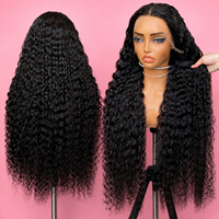Perruque en cheveux humains Deep Wave prête à porter, perruque frontale en dentelle HD 13x4, sans colle, avec dentelle pré-coupée, en cheveux vierges pour femmes noires