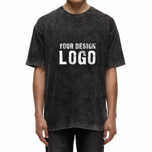 Camiseta Deportiva Holgada de Verano para Hombre, Estilo Vintage, Lavado Ácido, con Logotipo Personalizado, Manga Corta - Product Image 1