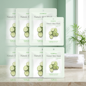 [BEST] Mascarilla Facial Calmante de Pepino Foodaholic Nature, Paquete de 10 Unidades / Hidratante Coreano para el Cuidado de la Piel, Tamaño Viaje - Product Image 3