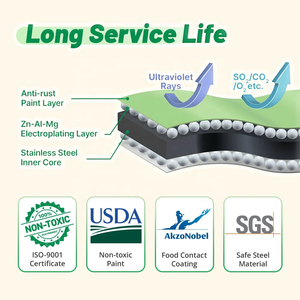 Lit de jardin <span class=keywords><strong>surélevé</strong></span> en métal pour plantes d'extérieur, <span class=keywords><strong>construction</strong></span> en acier galvanisé, kit d'installation facile - Product Image 5