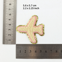 Patchs brodés super mignons pour vêtements, pièces, avec paillettes dorées, arc-en-ciel, cœur, étoile, avion, accessoires pour vêtements