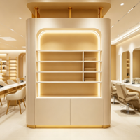 Mobilier de salon de beauté et de manucure moderne, solution clé en main de décoration intérieure avec éclairage LED Jxyx