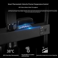 Ensemble de douche thermostatique noir mat à double poignée, fixation murale, pommeau de douche massant, robinets pressurisés réglables pour salle de bain domestique