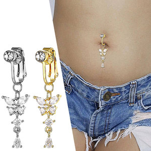 Poinçon gratuit Skinyslim Lymphacare aimant thérapie nombril bijoux cristal papillon ventre anneau nombril bouton barre balancent nombril anneau - Product Image 6