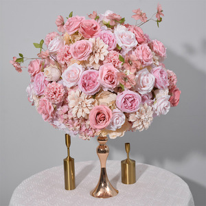 Boule de fleurs de haute qualité 60cm artificielle rose boule de fleurs blanches Rose <span class=keywords><strong>Dahlia</strong></span> Table pièce maîtresse pour mariage saint valentin décor - Product Image 3