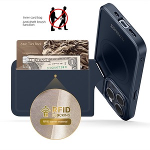 DUX DUCIS Rafi <span class=keywords><strong>II</strong></span> Series contraportada para Galaxy S24 s23 ranura para tarjeta de cuero de carga inalámbrica para <span class=keywords><strong>iPhone</strong></span> 15 16 <span class=keywords><strong>Pro</strong></span> soporte de billetera - Product Image 4