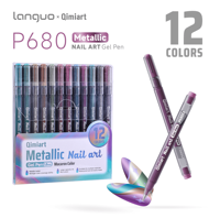 Ensemble de stylos gel pour nail art métallique pastel, couleurs macaron, stylos à dessin pour ongles chatoyants pour une manucure créative et esthétique DIY