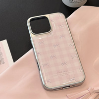 Coque de téléphone en forme de treillis avec nœuds papillon dorés pour Iphone16 16pm Plus Pro 15 15pm Plus Pro 14pm Plus Pro 14 13 13pm 13pro 12 11l