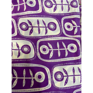 Tela de algodón con estampado botánico morado y blanco, para vestidos de boda indios, para mujer, largo hasta el suelo, corte regular, para todas las estaciones - Product Image 1