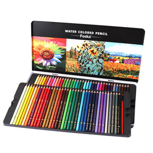 Crayons de couleur à l'eau professionnels FOSKA, pré-affûtés, 72/120 couleurs, avec mine à texture douce pour un mélange facile, dessin et ombrage - Product Image 1