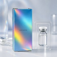 Schillernde Holografische Starre Geschenkbox mit Individueller Bedruckung für Serum Kosmetik Hautpflege Tuck-End Faltkarton Luxus-Verpackung