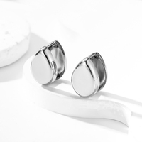 Boucles d'oreilles clous en acier inoxydable 316L pour femmes, clous à charnière, plaqué or 18 carats, argent, hypoallergéniques, épaisses, rondes, en forme de disque