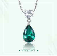 Nuevo Collar con Colgante de Plata de Ley 925 para Mujer, con Circonita y Esmeralda Nano, Regalo de Aniversario