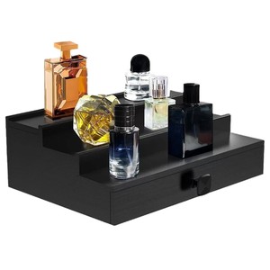 Wooden Perfume <b>Storage</b> <b>Box</b> 3 Layer With <b>Drawer</b> Black Rectangular Multipurpose Standing Type Decorative <b>Storage</b> <b>Box</b> - Product Image 3