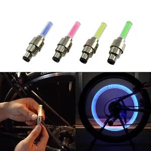 Lumière LED étanche pour pneus de vélo Lumière LED colorée pour pneus de vélo Lumière luciole pour roues de voiture Valve de vélo Lumière pour rayons de roue de moto