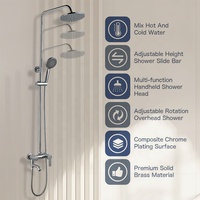 Pas cher OEM prix d'usine eau chaude froide colonne de douche robinet ensemble mural pluie salle de bain système de douche avec mélangeur