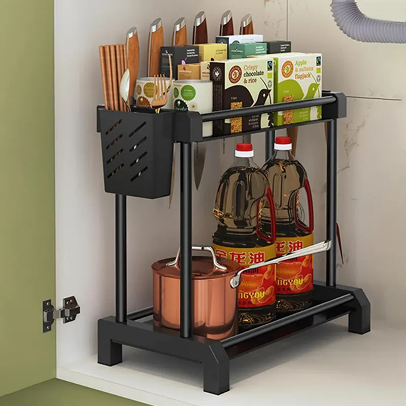 50cm kitchen spice rack home multifunctional knife rack storage organization holder stainless steel shelf