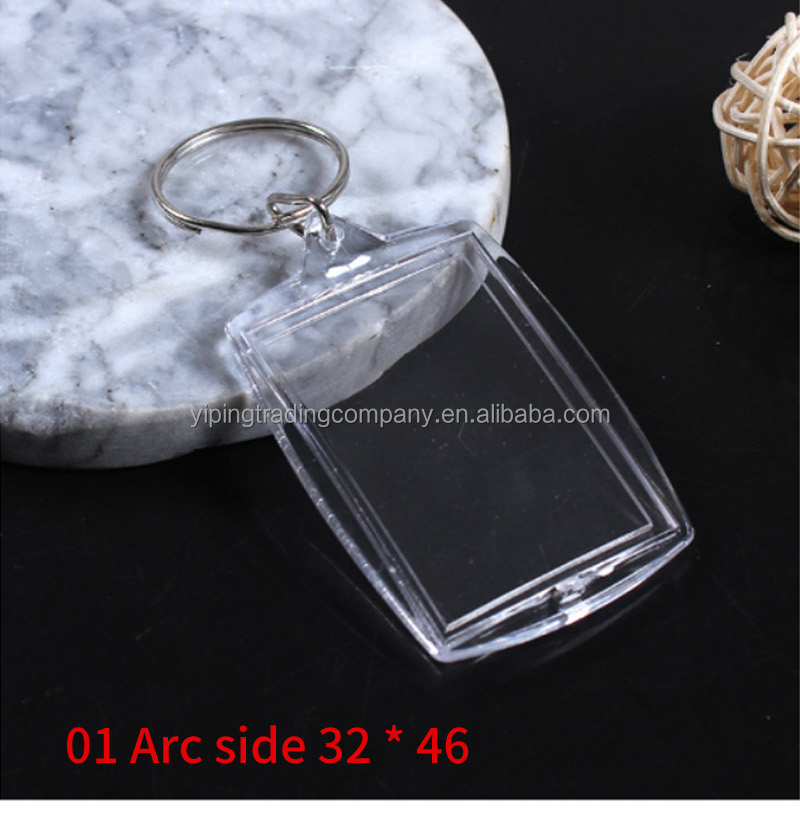 100 Blank Acrylic Clear Plastic Keyrings With Split Ring 24mm X - Foto 5