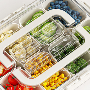 Fridge Organizer 8 Compartment Transparent Airtight Storage Box For Food Vegetables Fruits Kitchen Use - Product Image 4