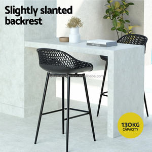 Многофункциональные регулируемые современные барные стулья и высокие табуреты из прочного пластика и железа для уличной обеденной зоны с устойчивой конструкцией - Product Image 6