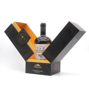 Premium Custom Cardboard Double Door Whisky Wine Vodka Spirit Packaging Boxes Liquor Bottle Gift Box