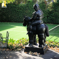 Escultura de Mujer Gorda a Caballo de Bronce de Tamaño Real RELONG, Personalizable para Arte en Parques al Aire Libre