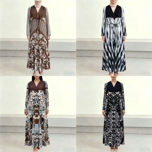 Robe longue de soirée de luxe perlée faite à la main avec cristaux, idéale pour les fêtes, le <span class=keywords><strong>Ramadan</strong></span>, taille unique, élégante, pour l'Aïd - Product Image 5