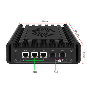 Mini PC industriel compact, ordinateur embarqué, Intel N100 Quad Core, RAM DDR4, SSD, 2 LAN, 2 SFP, appareil réseau - Product Image 1
