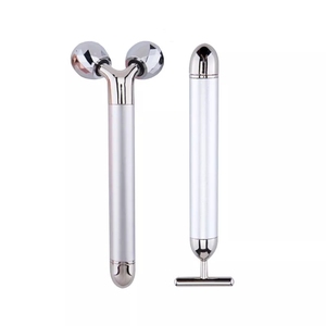 Rouleau Facial 3D en <span class=keywords><strong>forme</strong></span> <span class=keywords><strong>de</strong></span> T, équipement électrique, <span class=keywords><strong>barre</strong></span> <span class=keywords><strong>de</strong></span> massage à vibration et <span class=keywords><strong>de</strong></span> beauté électrique pour le visage, 2 en 1 - Product Image 2