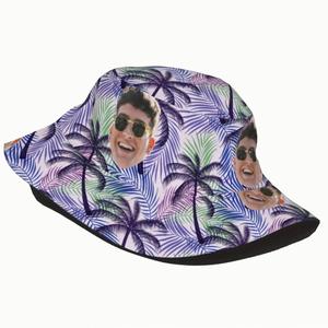 Chapeau Bob Hawaïen Personnalisable avec Motif Palmier Tropical Réversible pour Hommes et Femmes – Protection Solaire Estivale Quotidienne – Design Cartoon - Product Image 5
