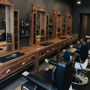 Estación de Espejo de Barbería Moderna y de Lujo Decorsall, Mueble de Salón Elegante y Duradero de Madera Ajustable, Modelo 316 para Barbería - Product Image 3