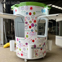Kiosque de vente ambulante de nourriture de rue, mini, portable, de petite taille, en forme de tasse de thé au lait, pour boissons au café, glaces, ventes promotionnelles
