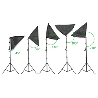 Ensemble Complet d'Équipement de Studio Photo Support de Fond Réflecteur 5 en 1 Accessoires de Photographie Kit d'Éclairage Parapluie et Boîte à Lumière