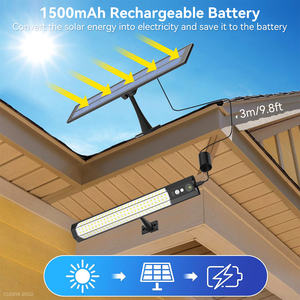 Lampes solaires d'extérieur, projecteurs solaires, lampes de sécurité à détecteur de mouvement LED d'extérieur, étanches, pour jardin, cour, <span class=keywords><strong>garage</strong></span>, allée, éclairage puissant - Product Image 6