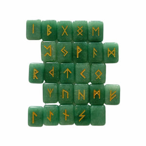Ensemble de runes en aventurine verte naturelle, pierre précieuse naturelle très vendue, idéale pour un cadeau - Product Image 3