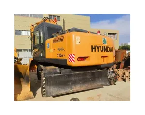 High performance Korea original used excavators of Hyundai 210w-7 heavy excavating R210-7 machinery for sale in stock