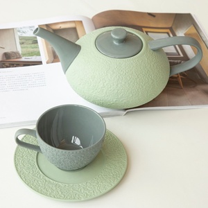 Vintage Ceramic Latte Coffee Cup Embossed Coffee Cup Dish English Afternoon <b>Tea</b> <b>Set</b> Coffee <b>Set</b> - Product Image 1