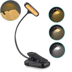 LED Reading Lamp TYPE-C USB Rechargeable Mini Clip-On Desk Lightweight Lamp Flexible Gooseneck Night Book Light for Travel