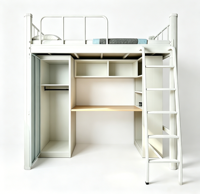 Lit superposé modulaire moderne en acier, personnalisable et coloré, avec armoire, étagère et bureau, idéal pour appartement - Vente en gros usine
