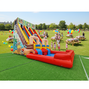 Tobogán Acuático Inflable Comercial de Doble Pista <span class=keywords><strong>para</strong></span> Fiestas y <span class=keywords><strong>Eventos</strong></span> - Product Image 1