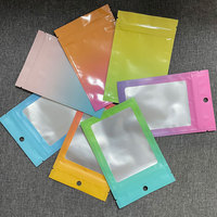 100 pièces de sacs en plastique transparents refermables avec logo personnalisé, petits sacs holographiques en PE avec fermeture éclair pour l'emballage