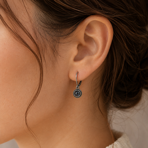 Orecchini vintage blu Orecchini minimalisti con perno Orecchini piccoli in stile boho Accessori di bigiotteria alla moda per le donne - Product Image 4