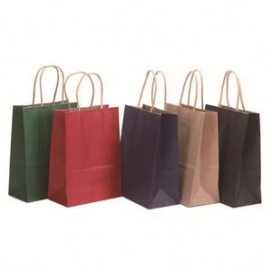 Bolsa de Papel Kraft con Logotipo Impreso Personalizado al por Mayor, Bolsa de Papel para Regalos y Compras - Product Image 1
