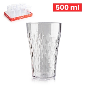 Bottiglia in Plastica Rhomb Elite 500 Ml Trasparente per Uso Domestico, Durevole e Riutilizzabile - Product Image 1