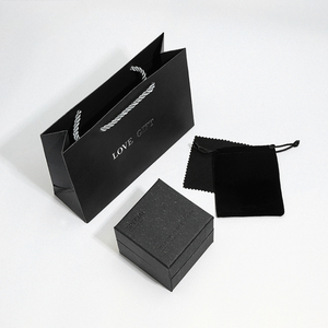 Custom Logo Printed Luxury Paper Packaging Jewelry <b>Box</b> & Microfiber Jewelry Pouch - Product Image 4