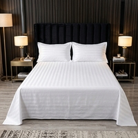 Ensemble de literie d'hôtel en coton tissé blanc solide 200TC avec rembourrage en polyester, 4 pièces, pour chambres d'hôtes, Airbnb, hôpitaux et usage domestique