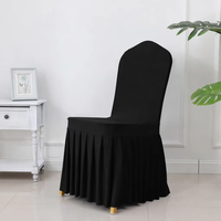 Housse de chaise plissée épaisse 270g prête à être expédiée, universelle, extensible, en soie de lait, pour mariage, hôtel, banquet