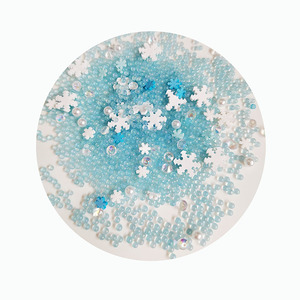 Perle acrylique bleue mélangée argile polymère flocons de neige tranches ciel pour noël Slime Nail Art Shaker embellissements - Product Image 1